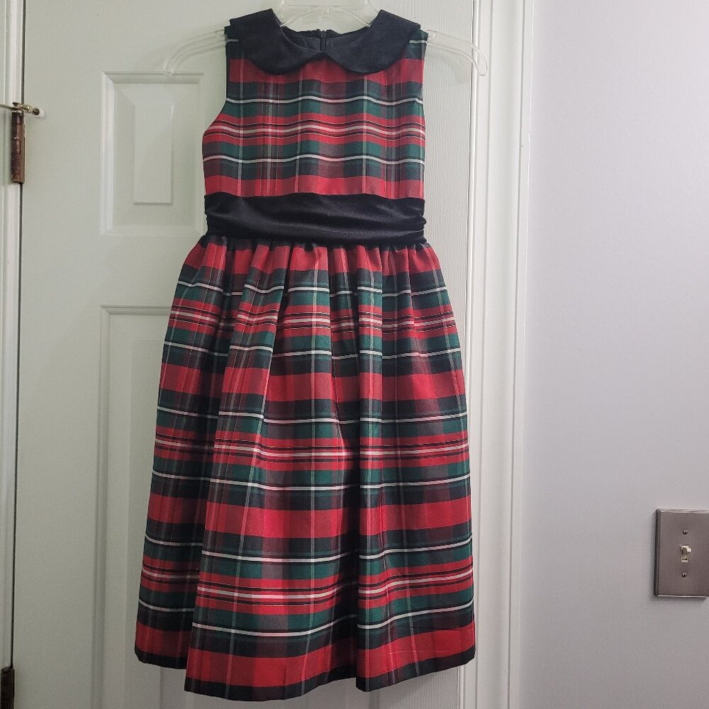 Jayne Copeland plaid holiday dress size 10 girls
